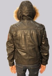 Blouson en cuir RedSkins homme noir vintage Québec