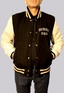 Blouson en cuir et tissu AVIREX homme noir College