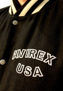 Blouson en cuir et tissu AVIREX homme noir College