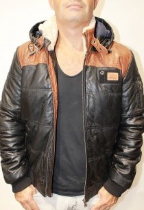 Blouson cuir Redskins Silver Calista Noir/Cognac