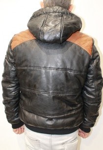 Blouson cuir Redskins Silver Calista Noir/Cognac
