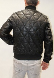 Blouson cuir matelassé Redskins Aubrey Noir