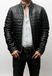 blouson cuir matelassé