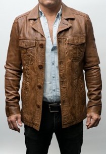 Veste cuir agneau vintage Oakwood Jagger Fauve