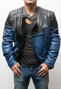 Blouson cuir homme style perfecto Redskins Andy Ocean Blue