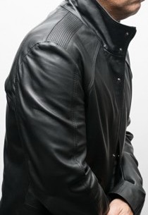 Veste cuir agneau waxy Carlos Noir