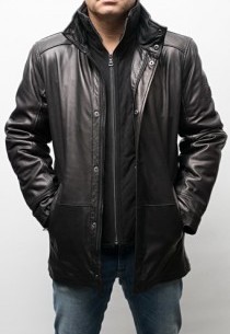 Veste cuir agneau 42526 Noir