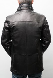 Veste cuir agneau 42526 Noir