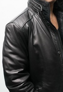 Veste cuir agneau 42526 Noir