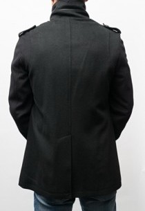 Manteau Col Officier Izac Surf Noir