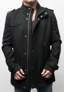 Manteau Col Officier Izac Surf Noir