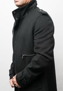 Manteau Col Officier Izac Surf Noir