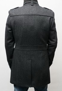 Manteau Col Officier Izac Olet Gris