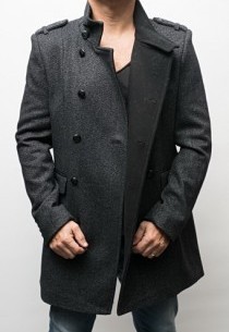 Manteau Col Officier Izac Olet Gris