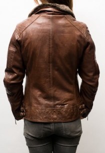 Blouson cuir Rose Garden Cerise Bison