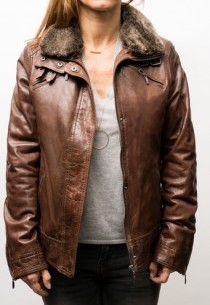 Blouson cuir Rose Garden Cerise Bison