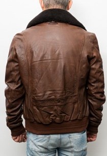 Blouson cuir style pilote Redskins Jorge Liverpool Cognac