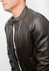 Blouson cuir Oakwood Agency Marron