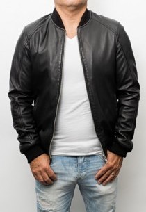 Blouson cuir Bombster Noir