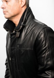 Veste Cuir Milestone Silverskin Noir