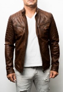Blouson cuir Daytona Chester Cow Leon Cognac
