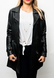 Veste Cuir Rose Garden Anna Black
