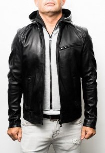 blouson cuir daytona capuche