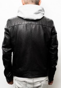 cuir pour homme avec capuche 