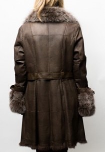 Manteau Fourrure Lapin Renard Giovanni Bruna Marron