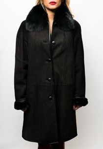 Manteau peau lainée Giovanni Isabelle Noir
