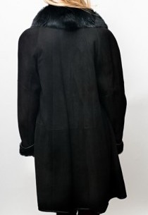 Manteau peau lainée Giovanni Isabelle Noir