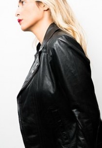 Blouson Cuir Rose Garden Rocka Black