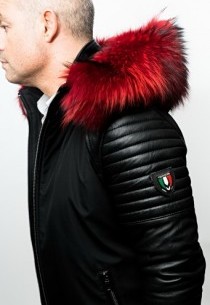 Blouson Ventuino Rude Noir Col Rouge