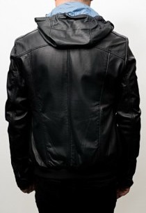 Blouson Cuir Capuche Milestone Leros Marine