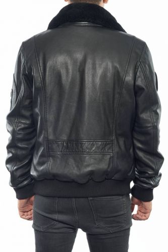 BLOUSON AVIATEUR COLLECTOR REDSKINS RAFAL NOIR EN GRANDE TAILLE