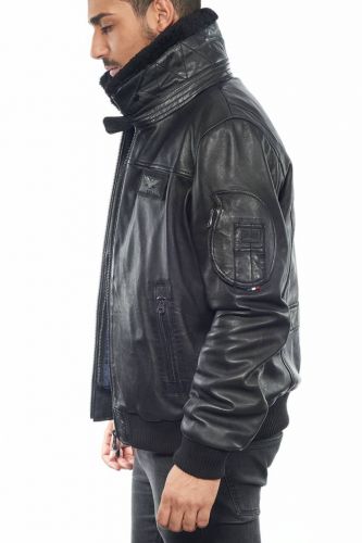 BLOUSON AVIATEUR COLLECTOR REDSKINS RAFAL NOIR EN GRANDE TAILLE