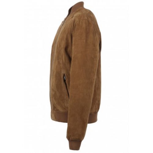 BLOUSON BOMBER ROBBIE CUIR CHEVRE VELOURS