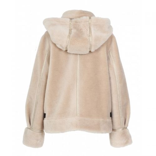 TRESOR (REF. 64255) CAFE - MANTEAU COURT REVERSIBLE EFFET MOUTON RETOURNE