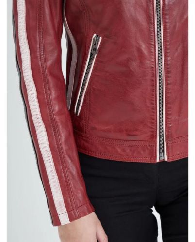 OLA VON BLOUSON CUIR FEMME ROUGE ROSE GARDEN