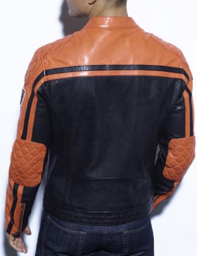 BLOUSON  CUIR VITA DAYTONA ORANGE PERKINS