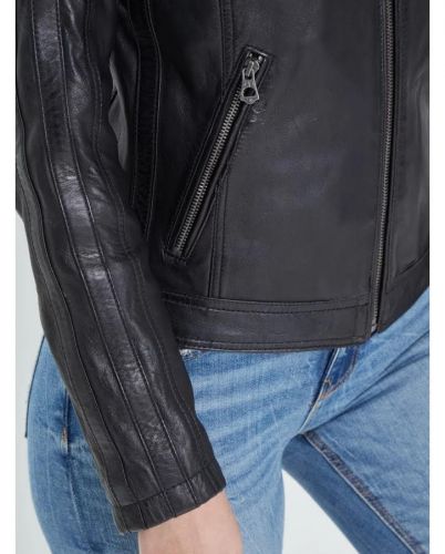 OLA VON BLOUSON CUIR FEMME NOIR 