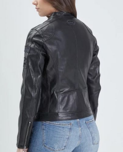 OLA VON BLOUSON CUIR FEMME NOIR 