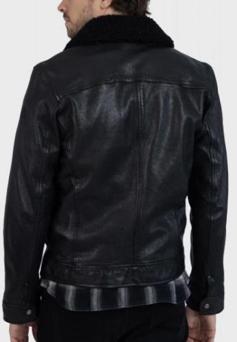 BLOUSON EN CUIR VÉRITABLE COL MOUTON AMOVIBLE COLT 